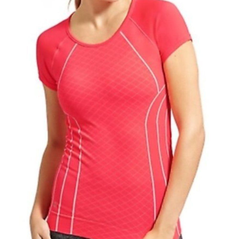 Athleta Retro Finish Fast Line Tee Salmon Top S